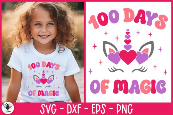 100 Days of Magic SVG Unicorn for Crafts and Graphics