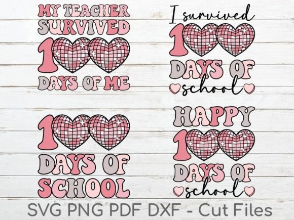 100 Days of School Heart Disco Ball – A Graphics Asset for Crafts and More