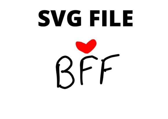 Bff Red Heart Svg Text Craft File