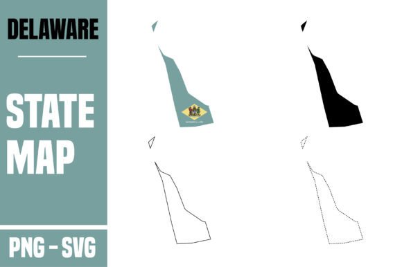 Delaware State Outline Map SVG: Graphics & Crafts