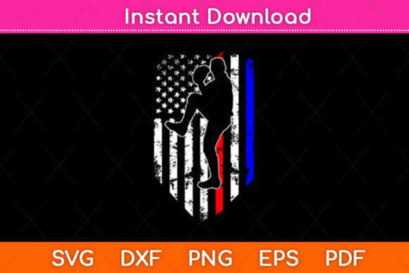 Funny Baseball Player American Flag Svg Graphics