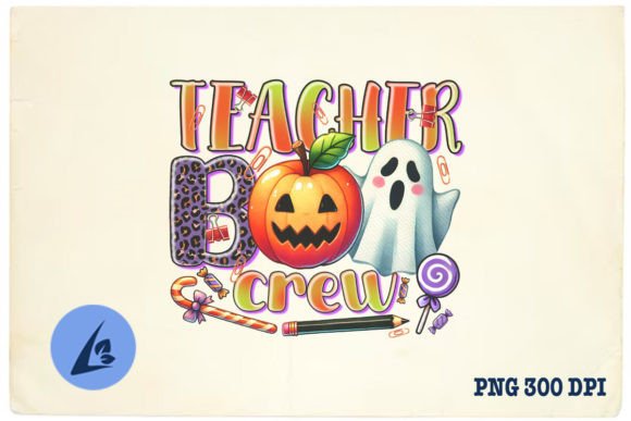 Halloween Teacher Funny Boo Crew PNG Graphics