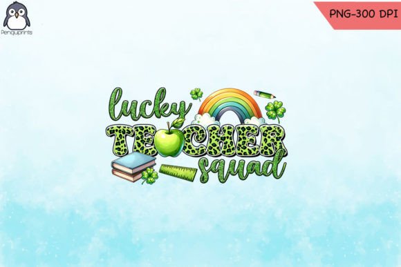 Lucky Teacher Squad Western PNG: A Graphic Design Asset for Crafters