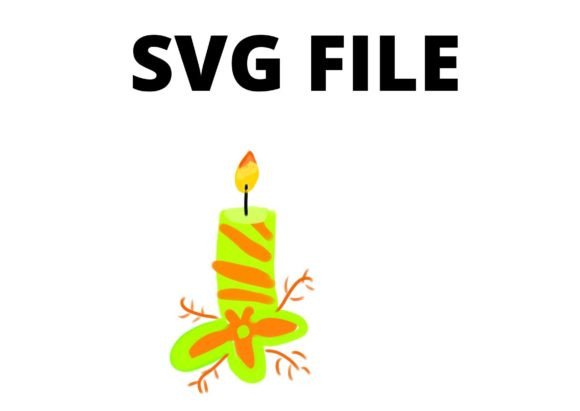 Orange Green Candle Svg Craft File Pod
