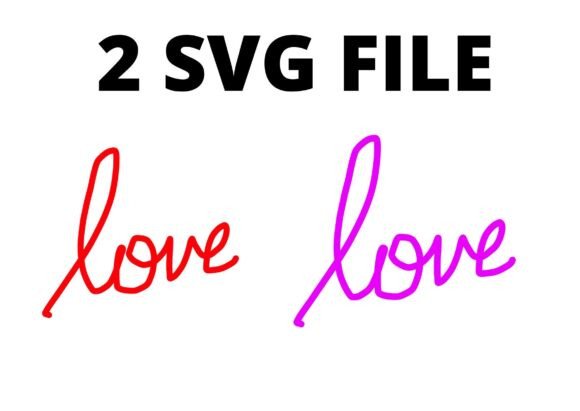 PURPLE RED HEART LOVE TYPOGRAPHY SVG