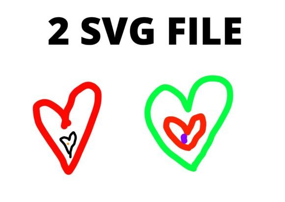 Red Green Heart Abstract SVG File: Graphics and Crafts
