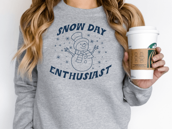 Snow Day Enthusiast Teacher Shirt Design: A Graphics Asset for Creative Crafts and Content