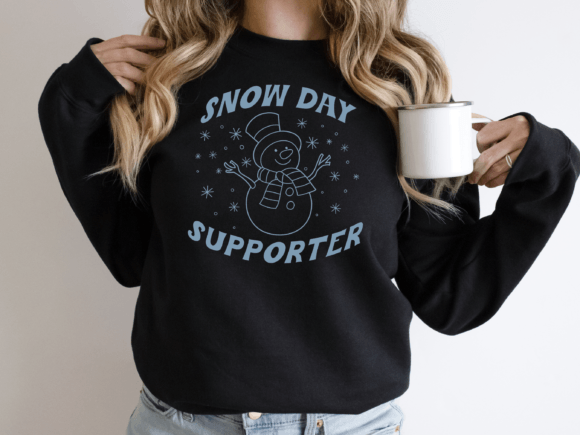 Snow Day Supporter Teacher Winter Design: A Festive Graphic Asset for Local Business Branding