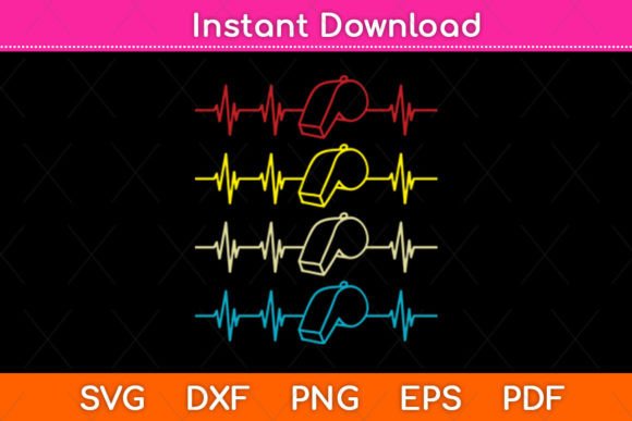 Vintage Retro Heartbeat Referee Svg for Crafts and Graphics